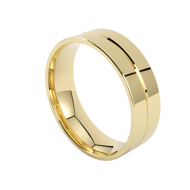 Płaskie szerokie obrączki ślubne ze złota żółtego 750